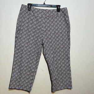 Talbots Womens Purple Print Capri Pants Size 14 Petite